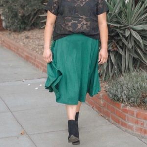 Size 0 Ponte MIDI Skirt in green